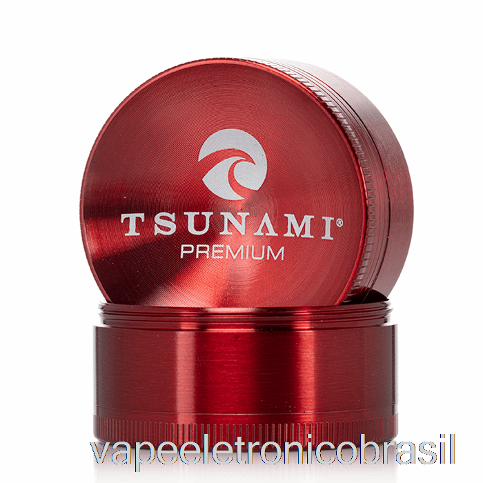 Vape Vaporesso Tsunami 1,9 Polegadas Moedor Superior Afundado De 4 Peças Vermelho (50 Mm)